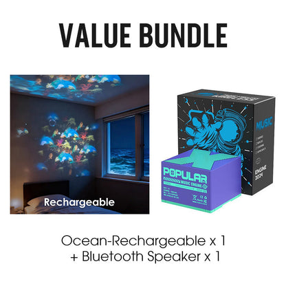 📢Now 50% off！🔥LED Starry Ocean Projector – 360° Rotating Night Light with Sky & Ocean Waves 🌌🌊 | USB Mood Lamp for Bedroom & Kids’ Room 💤