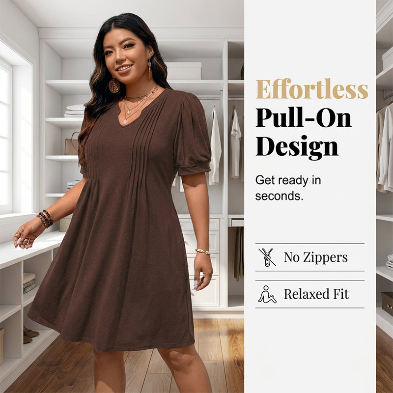👗 50% OFF NOW! 🌸 Women's Elegant Puff Sleeve V-Neck Dress – Lightweight & flowy – Romantic design, perfect for weddings or garden parties – feminine and chic ✨