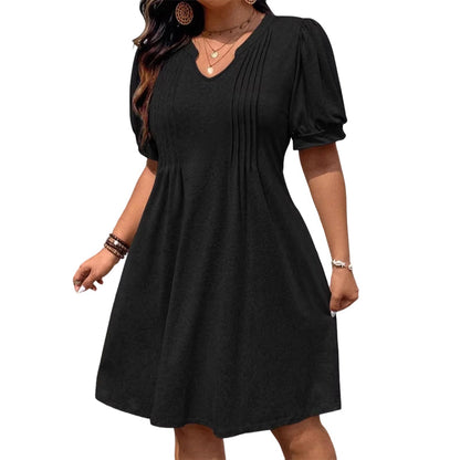 👗 50% OFF NOW! 🌸 Women's Elegant Puff Sleeve V-Neck Dress – Lightweight & flowy – Romantic design, perfect for weddings or garden parties – feminine and chic ✨