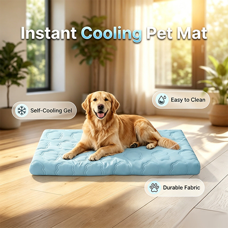 ❄️ Instant Cooling Pet Mat for Dogs & Cats | Self-Cooling, Scratch-Resistant & Non-Toxic 🐾 Easy Wipe Clean 💧 Deep Restful Sleep ✨