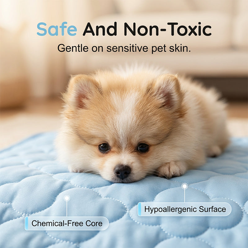 ❄️ Instant Cooling Pet Mat for Dogs & Cats | Self-Cooling, Scratch-Resistant & Non-Toxic 🐾 Easy Wipe Clean 💧 Deep Restful Sleep ✨