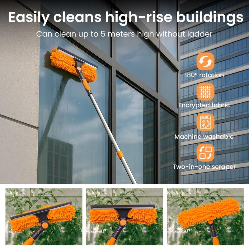 🔥50% OFF🧹2-in-1 Window Squeegee with Long Extension Pole