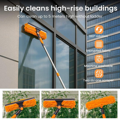 🔥50% OFF🧹2-in-1 Window Squeegee with Long Extension Pole
