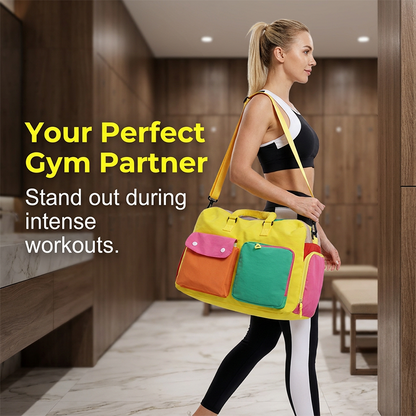 🎒 50% OFF NOW! 🏆 Casual Color Block Overnight Bag – Spacious & durable – Perfect for gym, travel or weekend trips – lightweight with carry handles 🧳