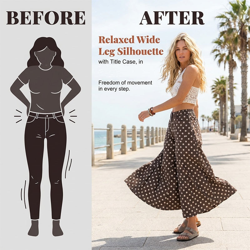 🎁2026 New Arrivals 50% OFF💥Women's Casual Polka Dot Wide Leg Pants