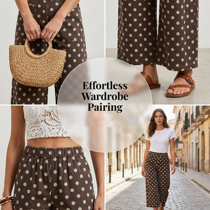 🎁2026 New Arrivals 50% OFF💥Women's Casual Polka Dot Wide Leg Pants