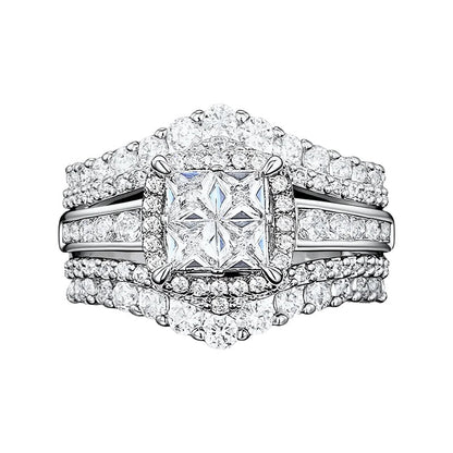 📢📢50% OFF !! ⏰Women's Princess Cut Cubic Zirconia Filled Ring