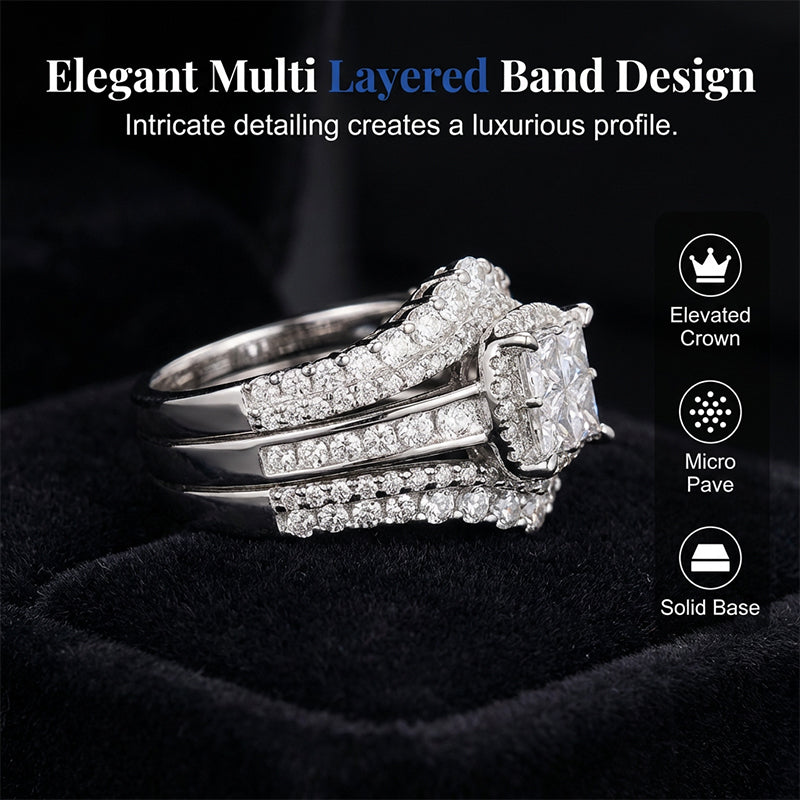 📢📢50% OFF !! ⏰Women's Princess Cut Cubic Zirconia Filled Ring