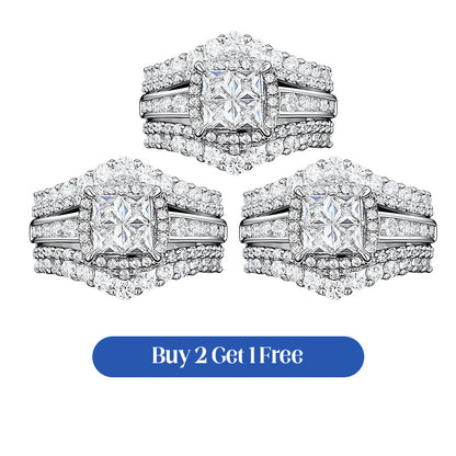 📢📢50% OFF !! ⏰Women's Princess Cut Cubic Zirconia Filled Ring