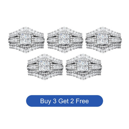📢📢50% OFF !! ⏰Women's Princess Cut Cubic Zirconia Filled Ring
