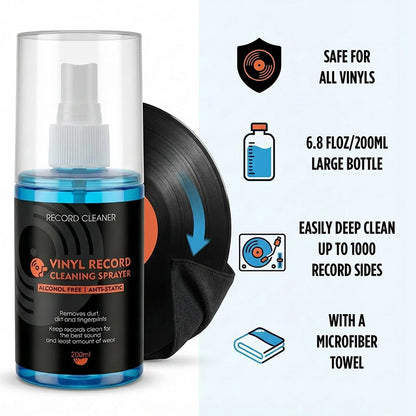🎵 50% OFF! 💥 Anti-Static Vinyl Record Cleaning Spray – Dust Removal, Alcohol-Free, Easy Mist ✨