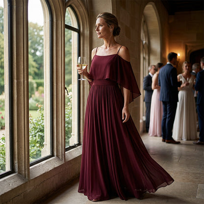 👗Women’s Elegant Cold Shoulder Flowing Maxi Dress
