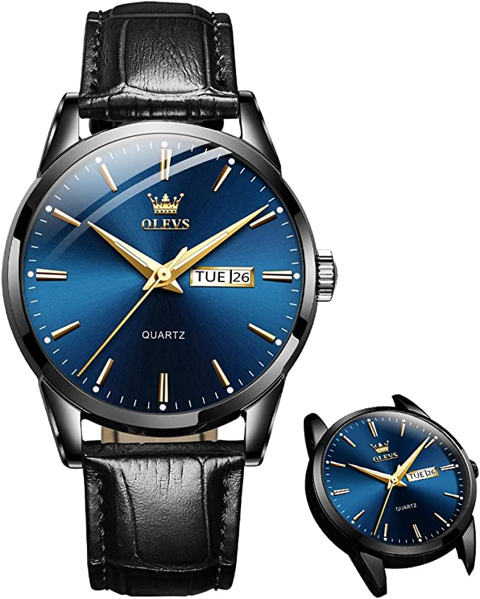 ⌚50% OFF! 💥 Men's Simple Watch with Day & Date – Stainless Steel, Luminous Hands, Classic ✨