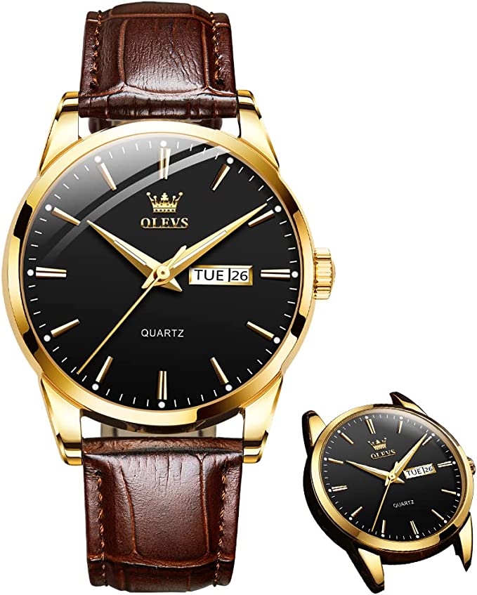 ⌚50% OFF! 💥 Men's Simple Watch with Day & Date – Stainless Steel, Luminous Hands, Classic ✨
