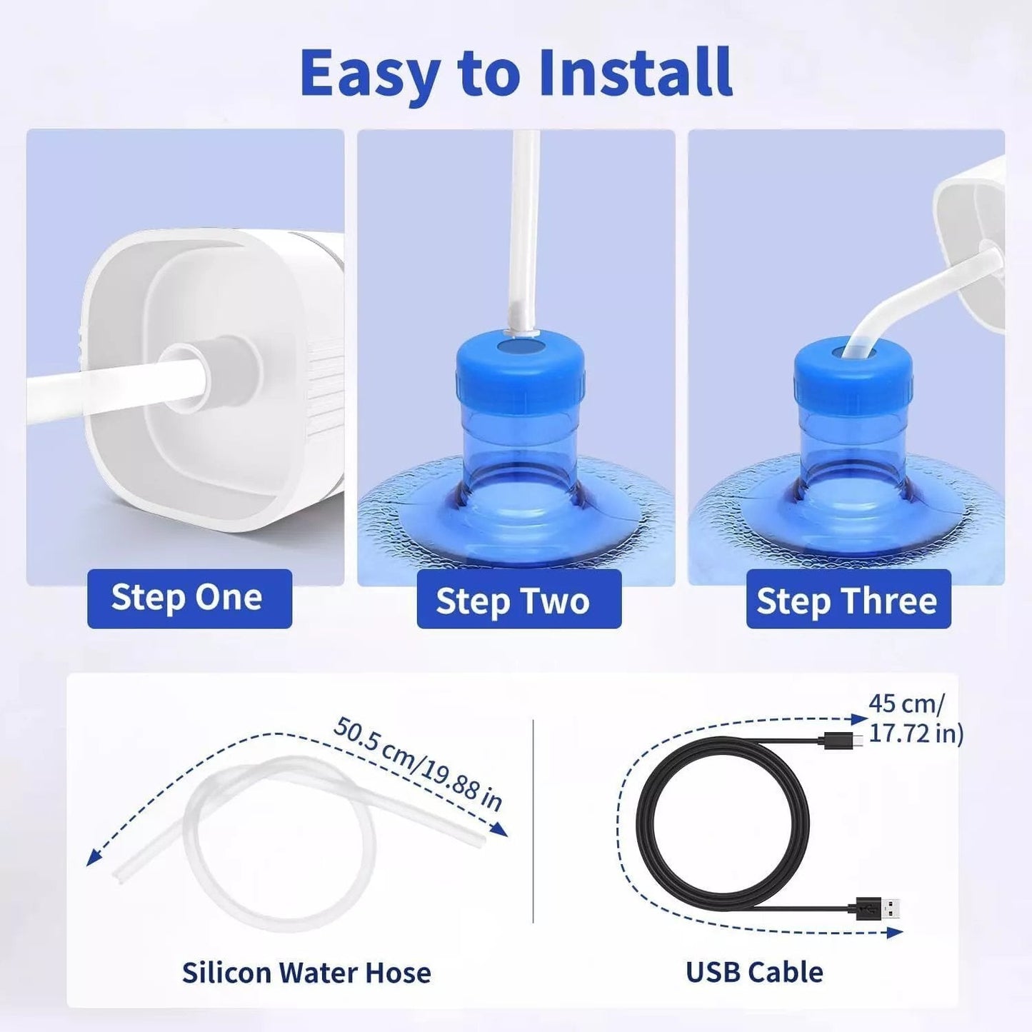 🔥50% off！🚰 Foldable Electric Water Pump Dispenser – Portable USB Water Transfer Pump, Universal Fit for 2-5 Gallon Jugs, Camping & Home Water Dispensing