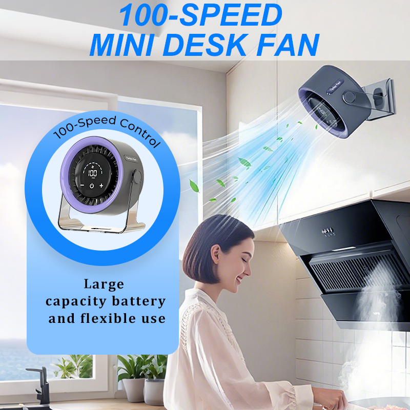 📢📢50% OFF !!🌬️ Mini Desk Fan with 100-Speed Control & Digital Display — Precision Airflow, Long Battery Life & Silent Operation