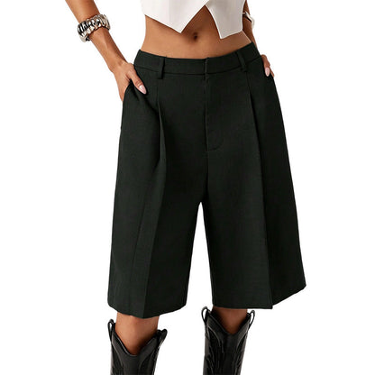 🩳NOW 50% OFF! 💥 Women's Loose Fit Bermuda Shorts – High-Waist, Front Pleats, Breathable ✨