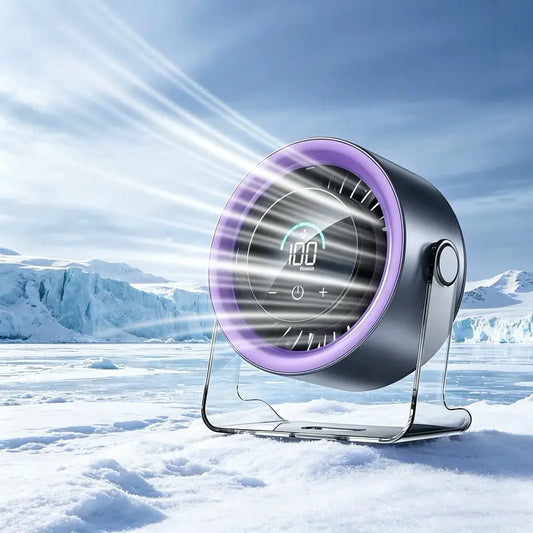 📢📢50% OFF !! ❄️ HIGH-SPEED DESKTOP FAN WITH TEC COOLING — Instant Thermoelectric Chill | Adjustable Speeds | Portable Design 🌬️