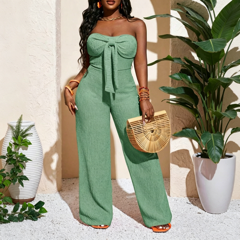 🎁2026 New Arrivals 50% OFF💥Women's Strapless High-Waisted Wide-Leg Jumpsuit