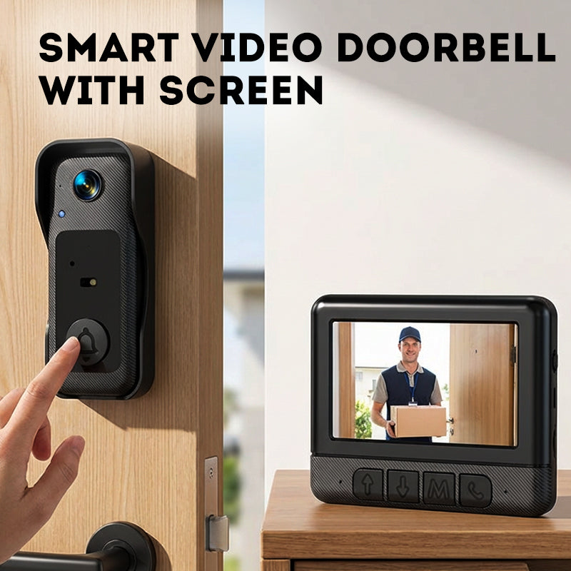 📹 50% OFF NOW! 🏆 Wireless Smart Video Doorbell with Display Screen – 1080P HD & two-way audio – Motion detection, night vision & easy install – perfect for home security 🔔📱✨
