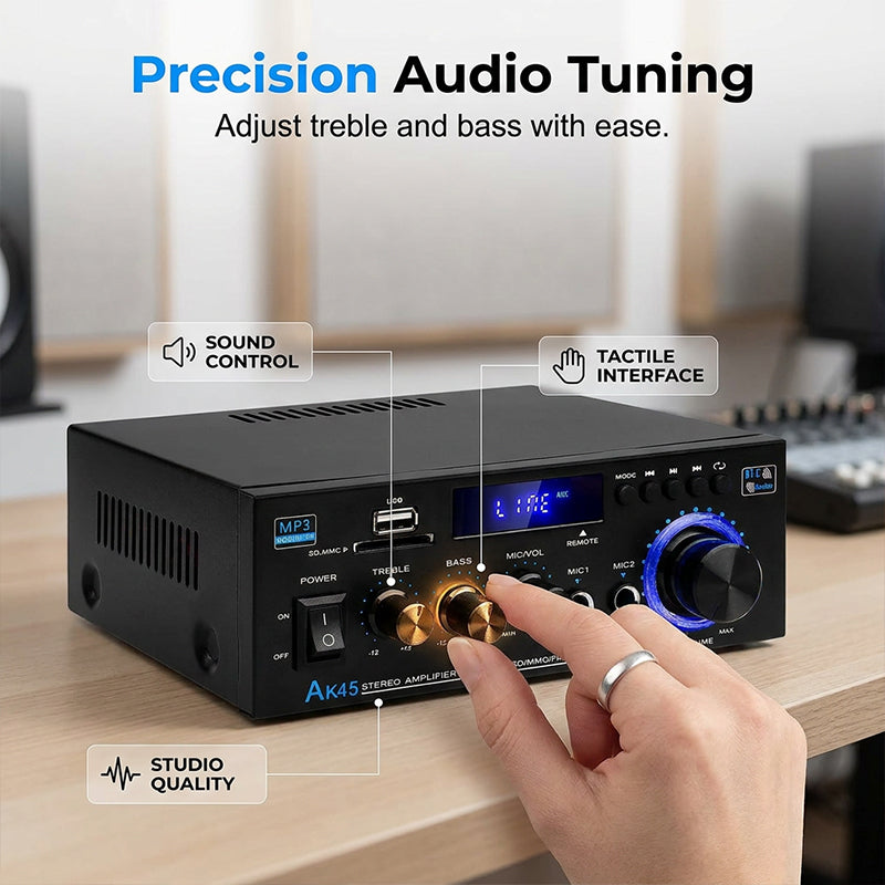 📢📢50% OFF !! ⏰Digital Amplifier for Karaoke and Music-Bluetooth, Dual Mic, EQ Controls ✨