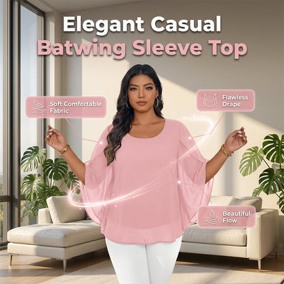 🌸 50% OFF NOW! 🌸Women’s Summer Batwing Sleeve Top Casual Split Loose Blouse