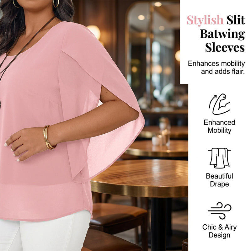 🌸 50% OFF NOW! 🌸Women’s Summer Batwing Sleeve Top Casual Split Loose Blouse