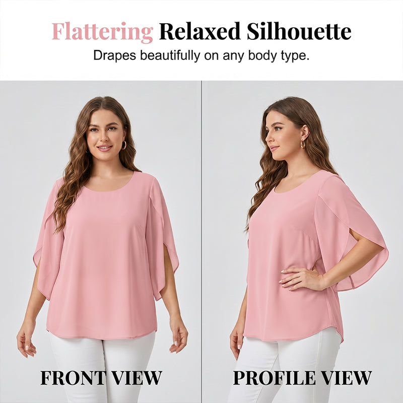 🌸 50% OFF NOW! 🌸Women’s Summer Batwing Sleeve Top Casual Split Loose Blouse