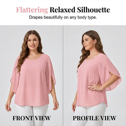 🌸 50% OFF NOW! 🌸Women’s Summer Batwing Sleeve Top Casual Split Loose Blouse