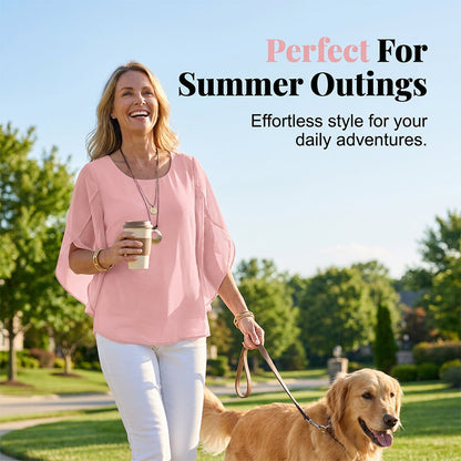 🌸 50% OFF NOW! 🌸Women’s Summer Batwing Sleeve Top Casual Split Loose Blouse