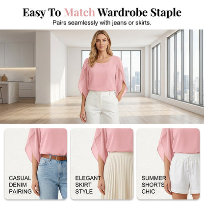 🌸 50% OFF NOW! 🌸Women’s Summer Batwing Sleeve Top Casual Split Loose Blouse