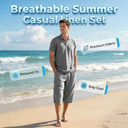 💥 50% OFF 👚Men's Linen Shirt and Casual Pants Set