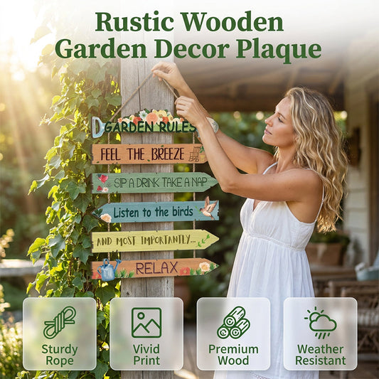 ⏳ 50% off⏰Rustic Wooden Garden Hanging Sign Wall Decor Plaque🏡🪧