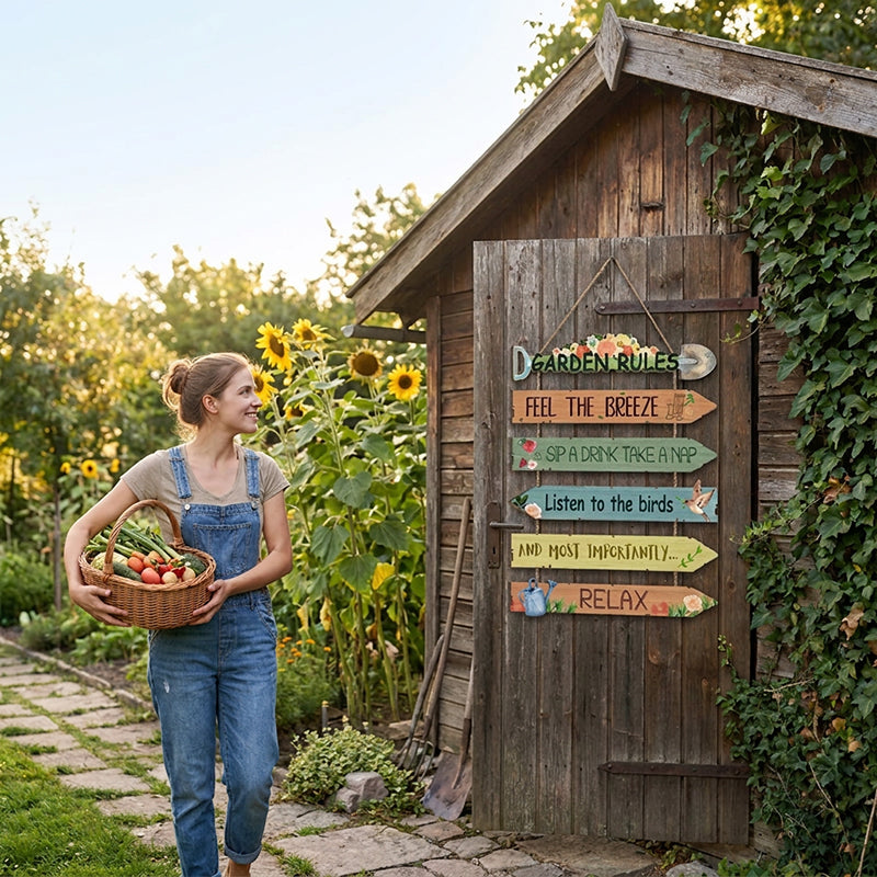 ⏳ 50% off⏰Rustic Wooden Garden Hanging Sign Wall Decor Plaque🏡🪧