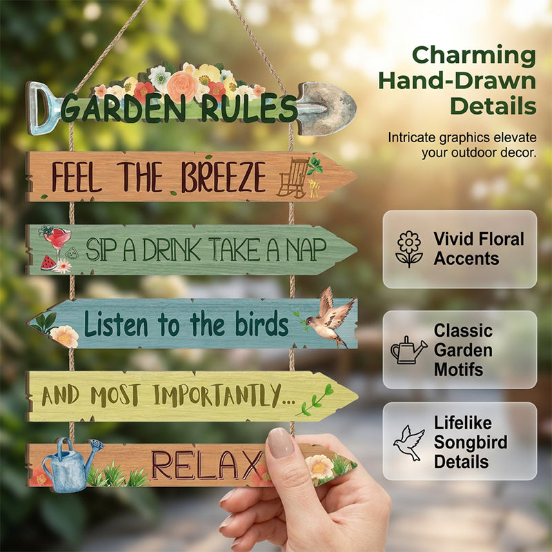 ⏳ 50% off⏰Rustic Wooden Garden Hanging Sign Wall Decor Plaque🏡🪧