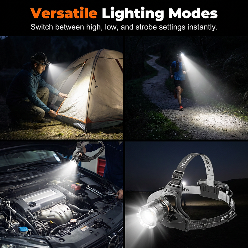 📢📢50% off！Rechargeable Zoomable Headlamp with Motion Sensor