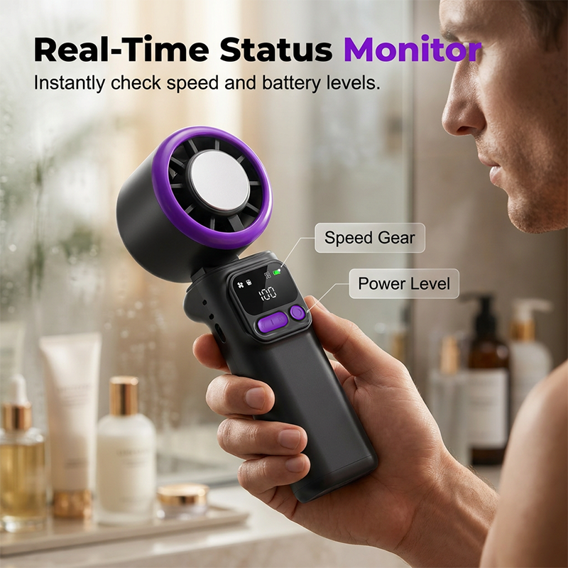 💡🌀 50% OFF!💨199-Speed Digital Display HandheldCooling Fan