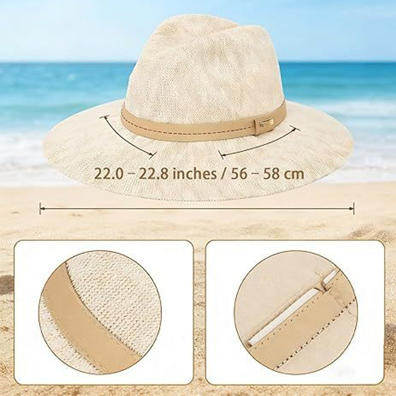 🏆 50% OFF!!💥☀️Women’s Foldable Knit Fedora Sun Hat👒Breathable Lightweight Packable Wide Brim Beach Sun Hat✨