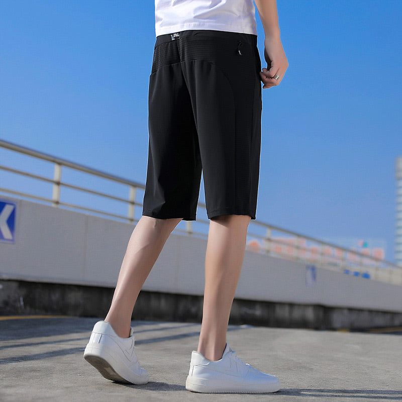 🔥Summer Hot Sale 50% OFF：Only ￡14.99‼️❄️Men’s Stretch Ice Silk Shorts🧊Cool Ice Silk Fabric☁️🤸4-Way Stretch Elastic Fit💦Sweat-Wicking No Sticky Skin🎗️Elastic Drawstring Waist For Daily & Loungewear