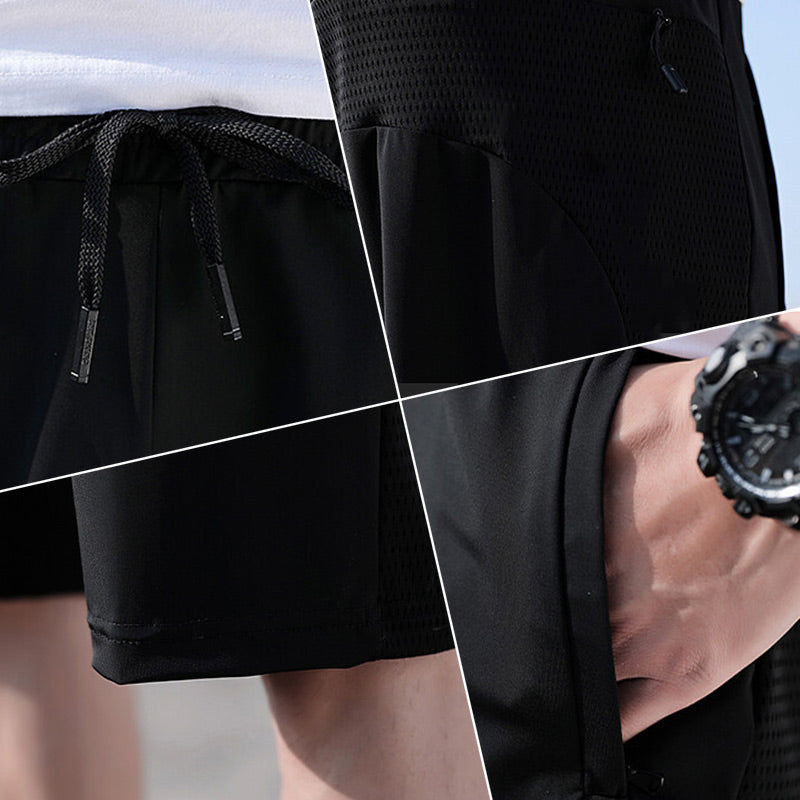 🔥Summer Hot Sale 50% OFF：Only ￡14.99‼️❄️Men’s Stretch Ice Silk Shorts🧊Cool Ice Silk Fabric☁️🤸4-Way Stretch Elastic Fit💦Sweat-Wicking No Sticky Skin🎗️Elastic Drawstring Waist For Daily & Loungewear