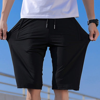 🔥Summer Hot Sale 50% OFF：Only ￡14.99‼️❄️Men’s Stretch Ice Silk Shorts🧊Cool Ice Silk Fabric☁️🤸4-Way Stretch Elastic Fit💦Sweat-Wicking No Sticky Skin🎗️Elastic Drawstring Waist For Daily & Loungewear