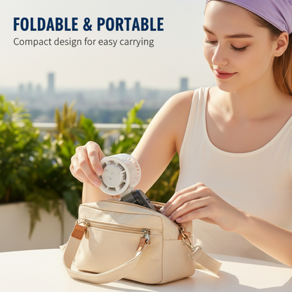 🔥50%OFF❄️3-in-1 Foldable Transparent Handheld Fan with 100 Speeds ️ 1800mAh Portable Turbo Fan with LED Torch & SOS Light | 13,000RPM High Speed Refrigeration Fan for Travel & Camping