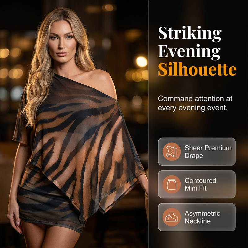 💃 LIMITED-TIME 50% OFF! 🌴 Asymmetric Shawl Top & High Waist Skirt Set