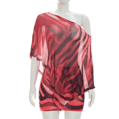 💃 LIMITED-TIME 50% OFF! 🌴 Asymmetric Shawl Top & High Waist Skirt Set