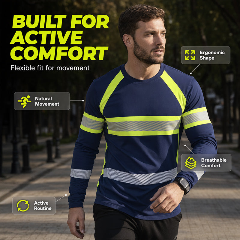🎁2026 New Arrivals 50% OFF💥Crewneck Color Block Long Sleeve T-Shirt – High-contrast & breathable – Athletic fit, perfect for training or casual streetwear 🔥🌿