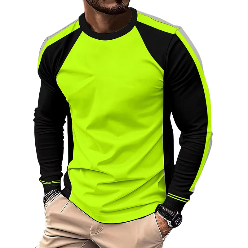 🎁2026 New Arrivals 50% OFF💥Crewneck Color Block Long Sleeve T-Shirt – High-contrast & breathable – Athletic fit, perfect for training or casual streetwear 🔥🌿