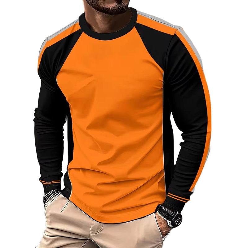 🎁2026 New Arrivals 50% OFF💥Crewneck Color Block Long Sleeve T-Shirt – High-contrast & breathable – Athletic fit, perfect for training or casual streetwear 🔥🌿