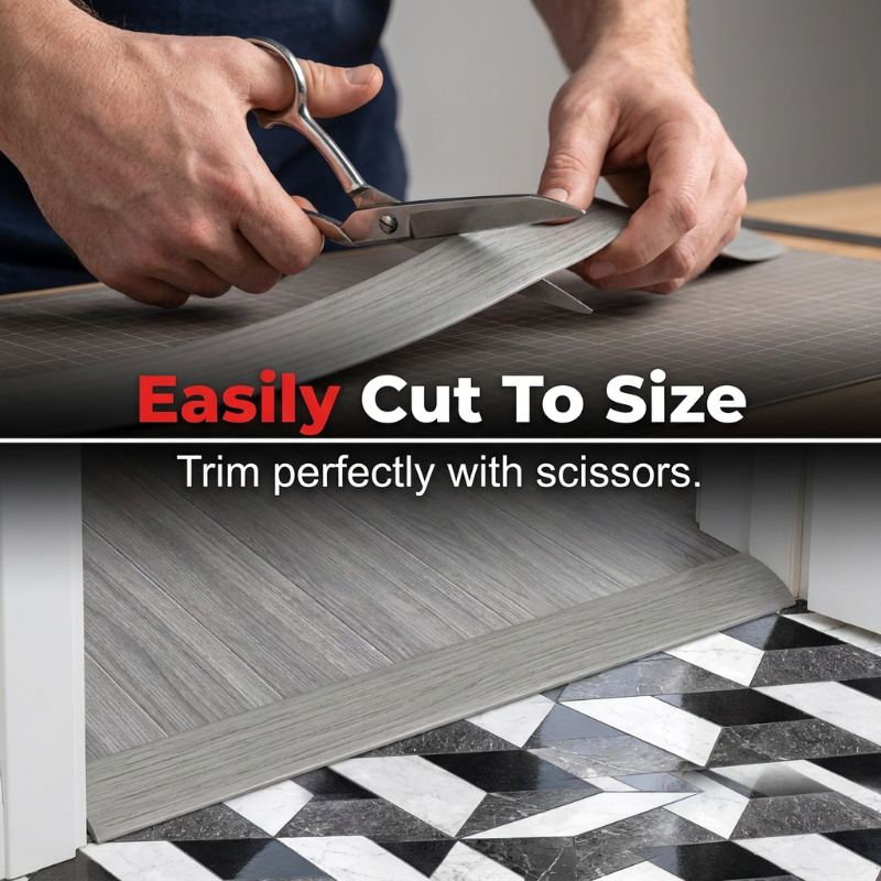 🧩 BUY 2 GET 1 FREE! ⏰ Self-Adhesive Flexible Floor Transition Strip – Easy install & durable – Smooths joints between tiles, wood or carpet – perfect for doorways or uneven floors 🏠✨