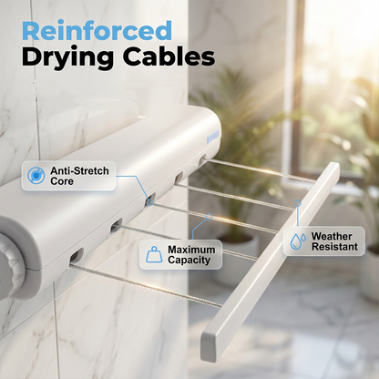 🧺✨ Retractable Multi-Line Clothesline Dryer – Pull Out When Needed, Hide When Not! | Indoor/Outdoor | ⏰ 50% OFF Today ⏰