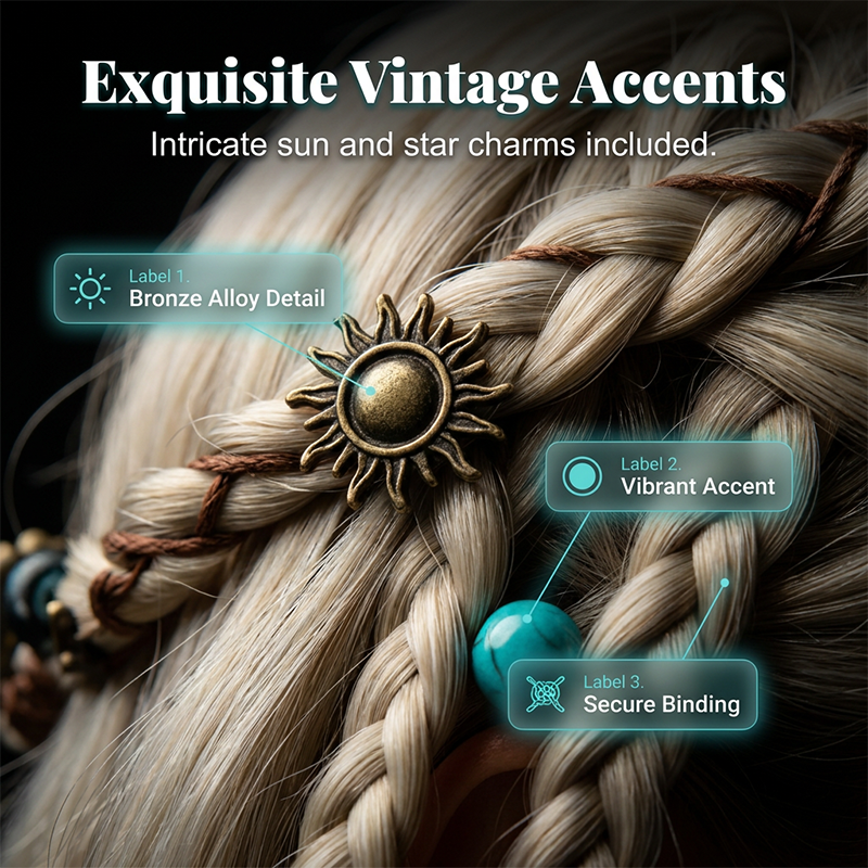 💇‍♀️ 50% OFF! ✨ Maillard Style Pre-Braided Hair Extensions – Bohemian Braids, Metallic Accents, Festival Ready 🌸